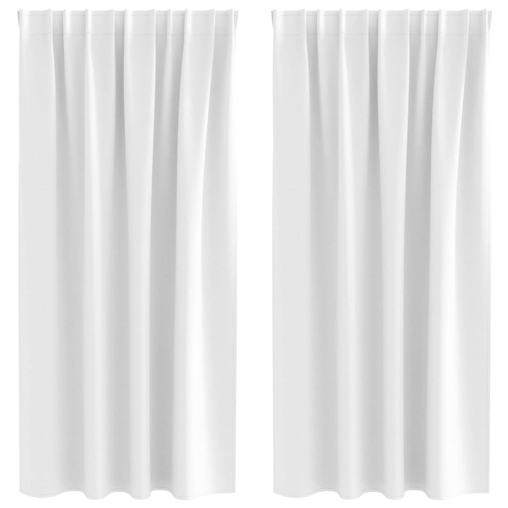 Tende Blackout con Anelli 2 pcs Bianco brillante 175 x 140 cm | homemem39