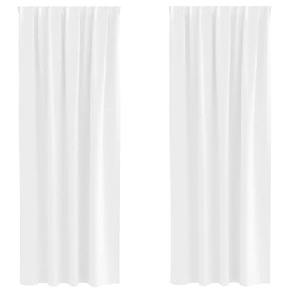 Tende Blackout con Anelli 2 pcs Bianco Puro 245 x 140 cm | homemem39