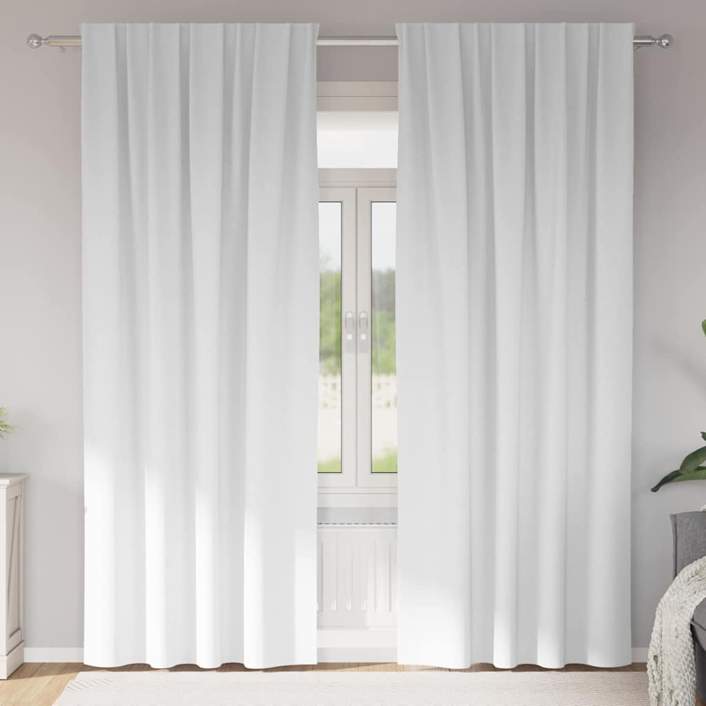 Tende Blackout con Anelli 2 pcs Bianco brillante 260 x 140 cm | homemem39