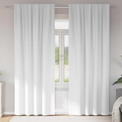 Tende Blackout con Anelli 2 pcs Bianco brillante 260 x 140 cm | homemem39