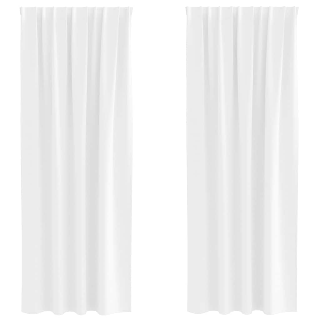 Tende Blackout con Anelli 2 pcs Bianco brillante 260 x 140 cm | homemem39