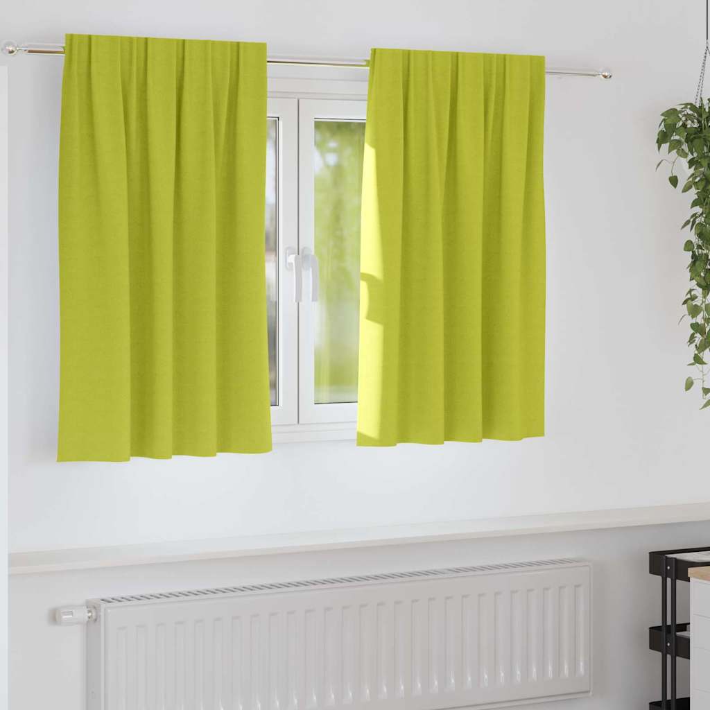 Tende Blackout con Anelli 2 pcs Verde 140 x 140 cm Poliestere | homemem39