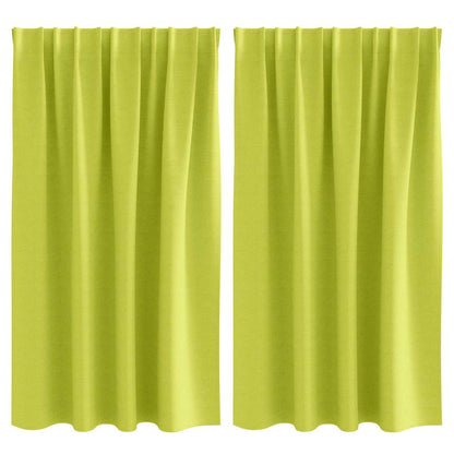 Tende Blackout con Anelli 2 pcs Verde 140 x 140 cm Poliestere | homemem39
