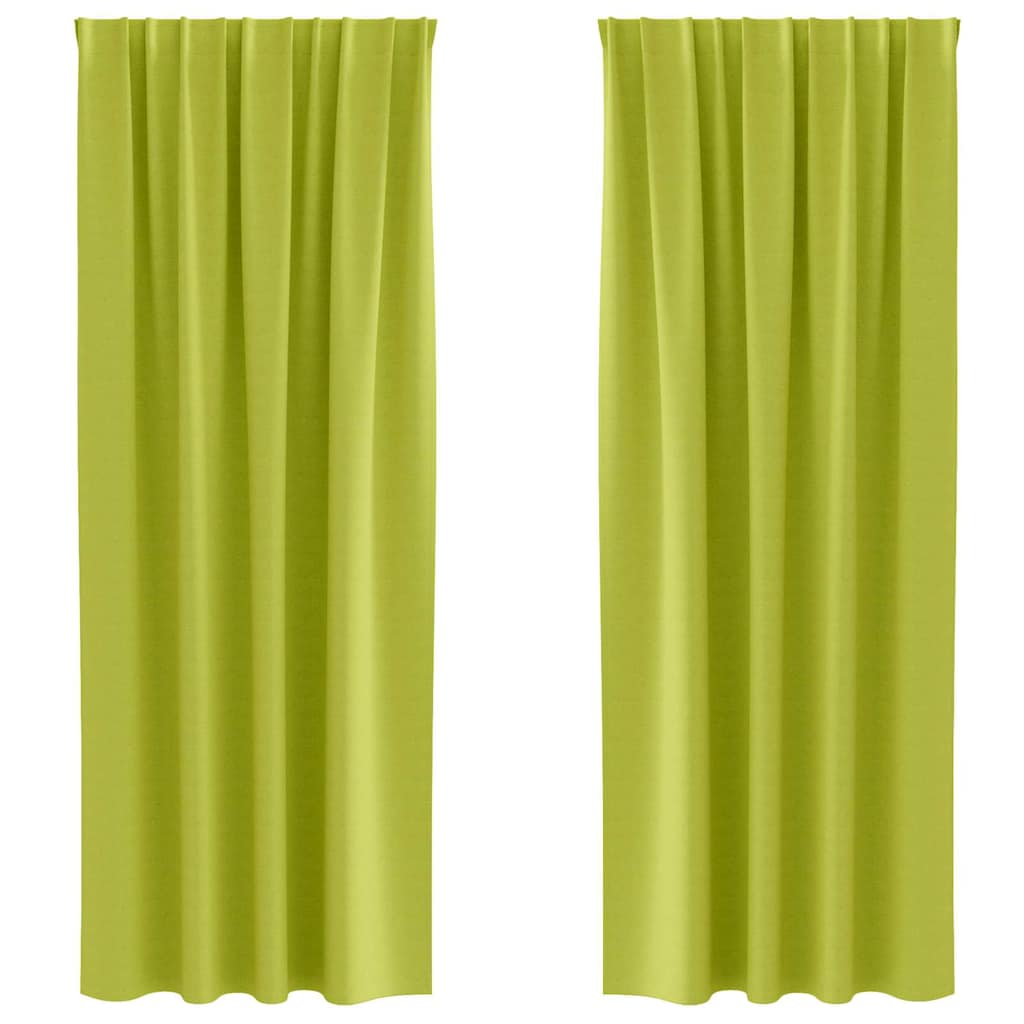 Tende Blackout con Anelli 2 pcs Verde 225 x 140 cm Poliestere | homemem39