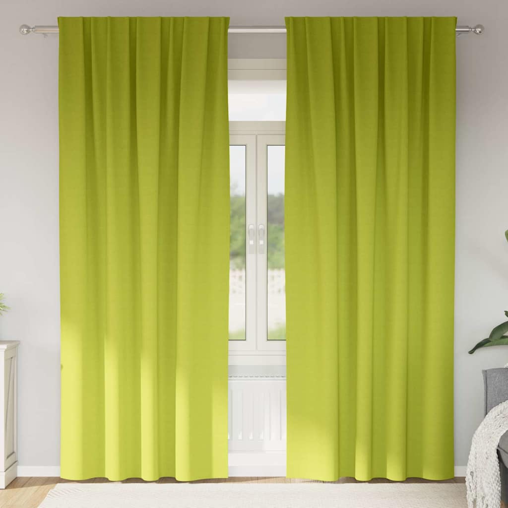 Tende Blackout con Anelli 2 pcs Verde 245 x 140 cm Poliestere | homemem39