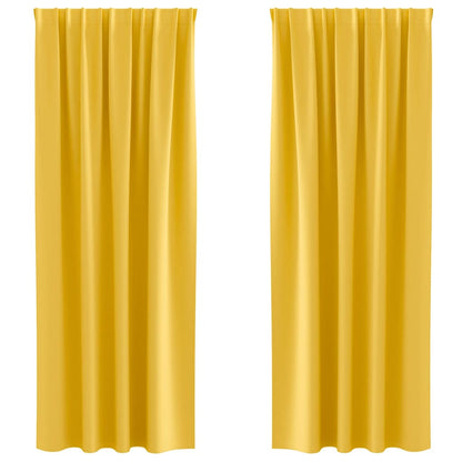 Tende Blackout con Anelli 2 pcs Giallo senape 225 x 140 cm | homemem39