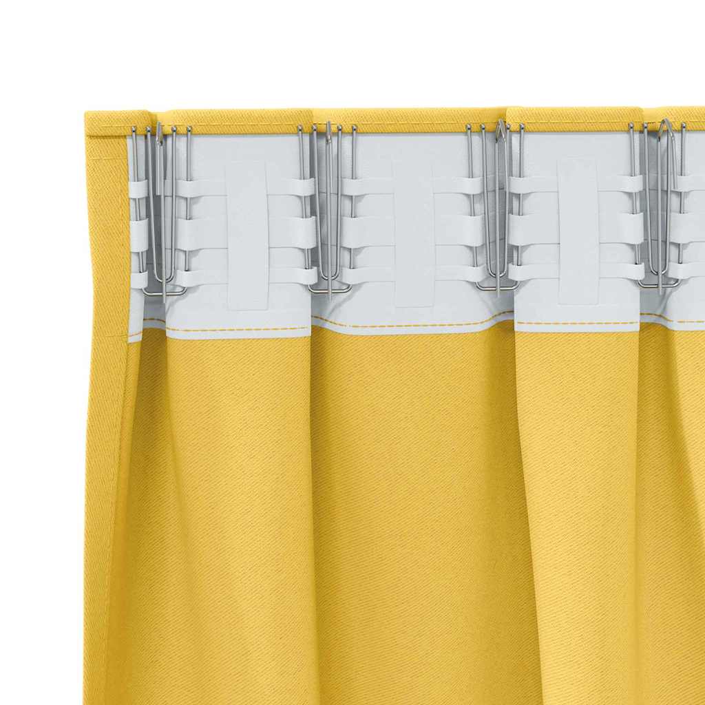Tende Blackout con Anelli 2 pcs Giallo senape 260 x 140 cm | homemem39