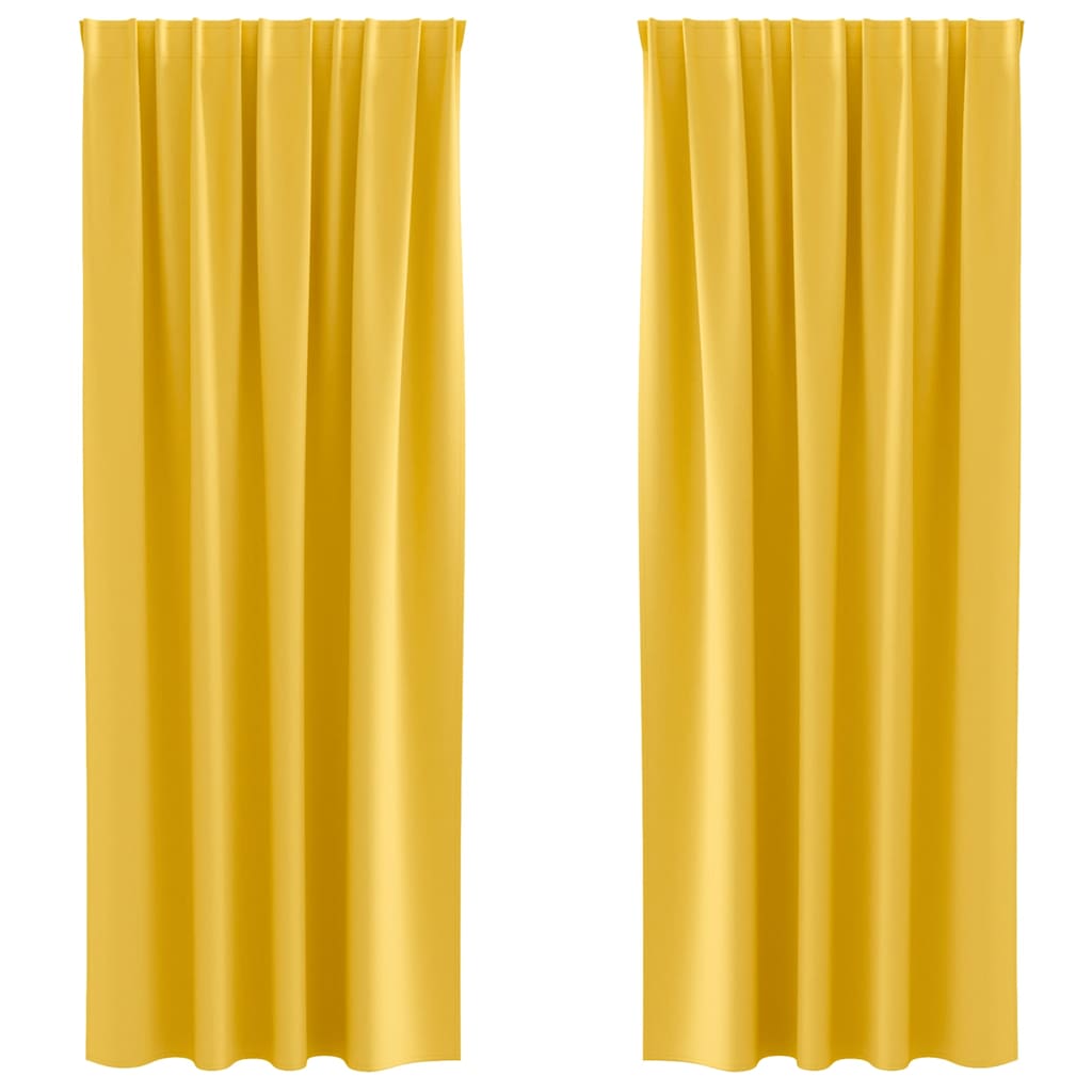 Tende Blackout con Anelli 2 pcs Giallo senape 260 x 140 cm | homemem39