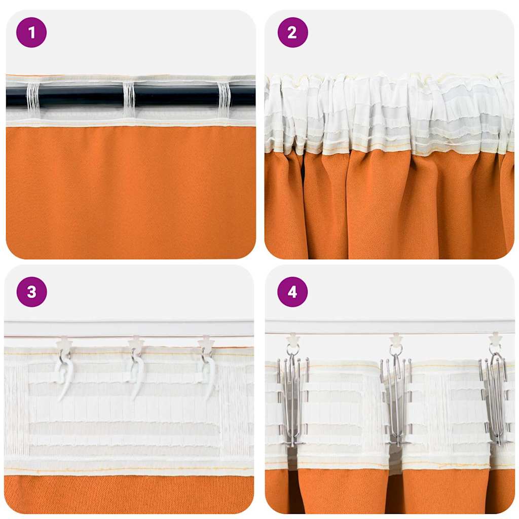 Tende Blackout con Anelli 2 pcs Arancione 175 x 140 cm | homemem39