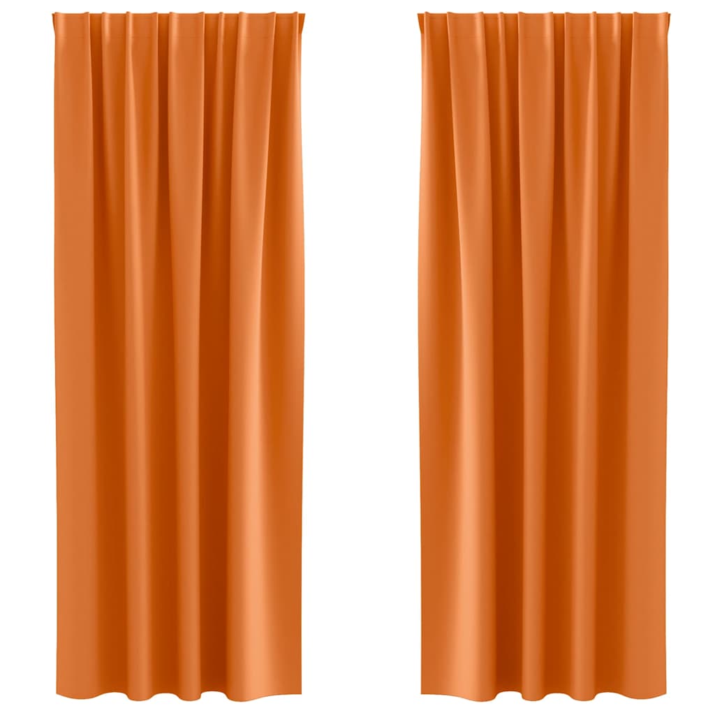 Tende Blackout con Anelli 2 pcs Arancione Vivo 225 x 140 cm