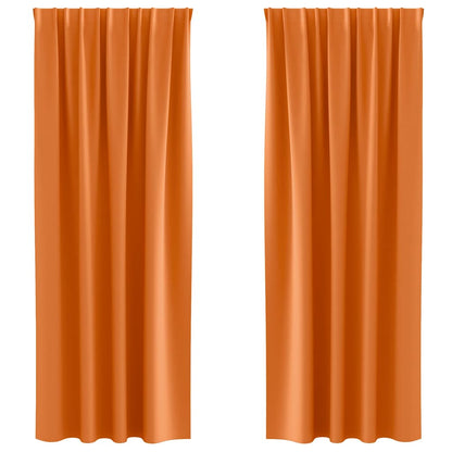 Tende Blackout con Anelli 2 pcs Arancione Vivo 225 x 140 cm