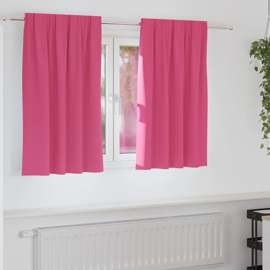 Tende Blackout con Anelli 2 pcs Rosa Vivo 140 x 140 cm