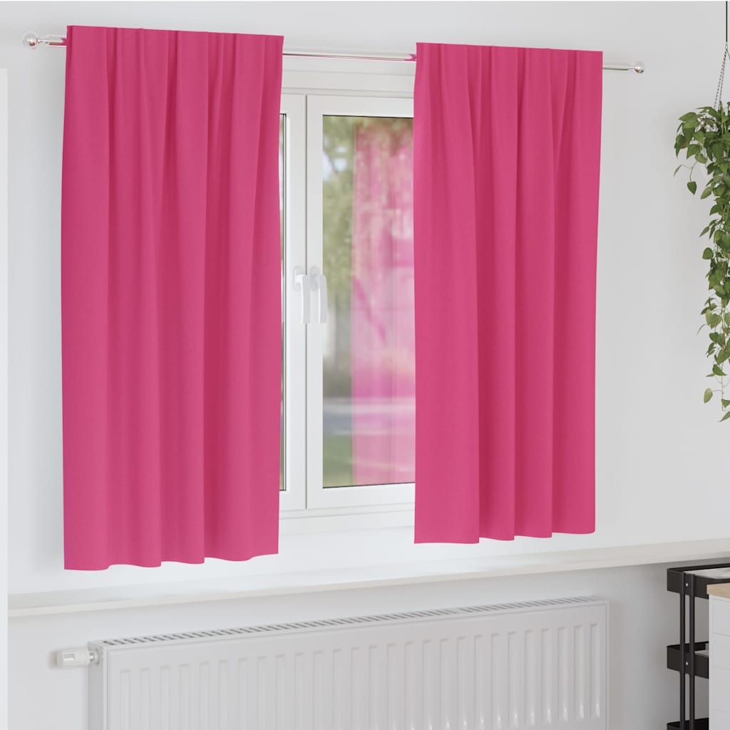 Tende Blackout con Anelli 2 pcs Rosa Vivo 175 x 140 cm | homemem39