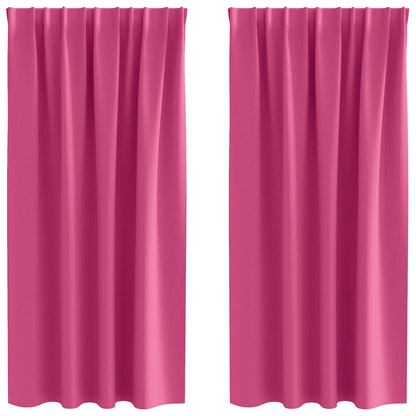 Tende Blackout con Anelli 2 pcs Rosa Vivo 175 x 140 cm | homemem39