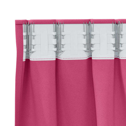 Tende Blackout con Anelli 2 pcs Rosa Vivo 225 x 140 cm | homemem39
