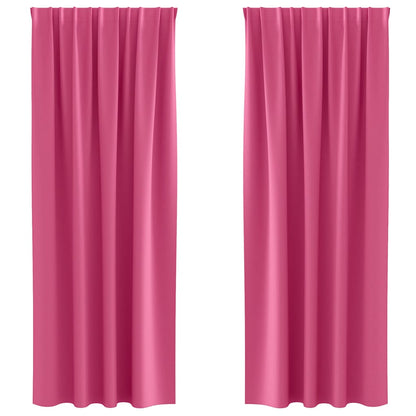 Tende Blackout con Anelli 2 pcs Rosa Vivo 225 x 140 cm | homemem39