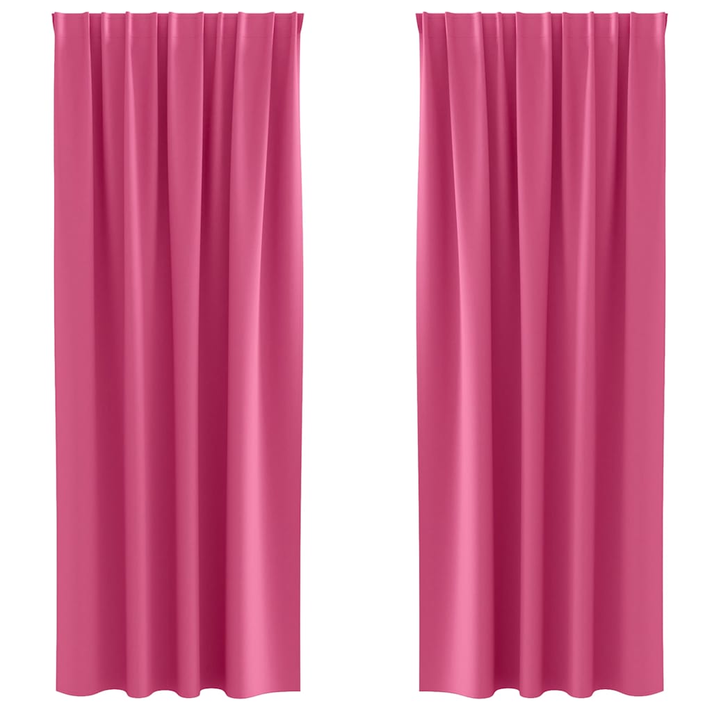 Tende Blackout con Anelli 2 pcs Rosa Vivo 245 x 140 cm