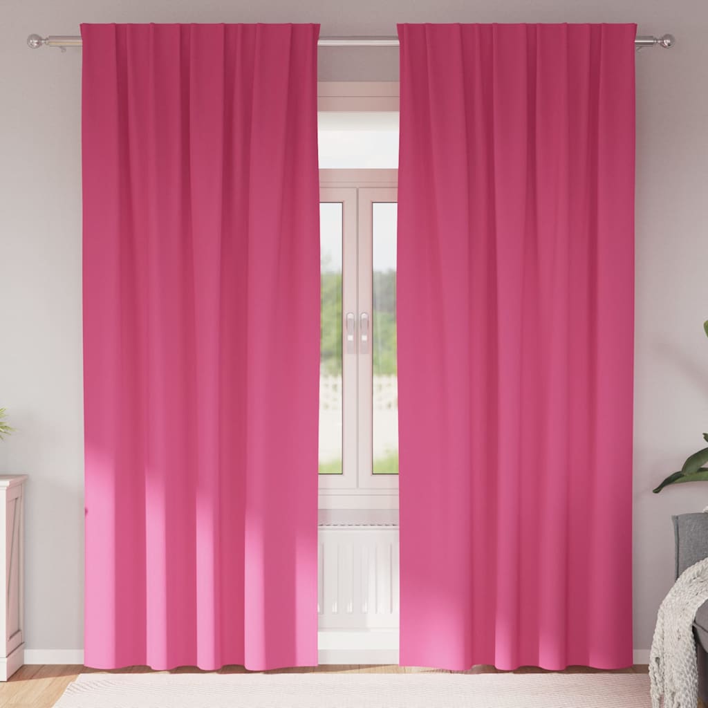 Tende Blackout con Anelli 2 pcs Rosa Vivo 260 x 140 cm | homemem39