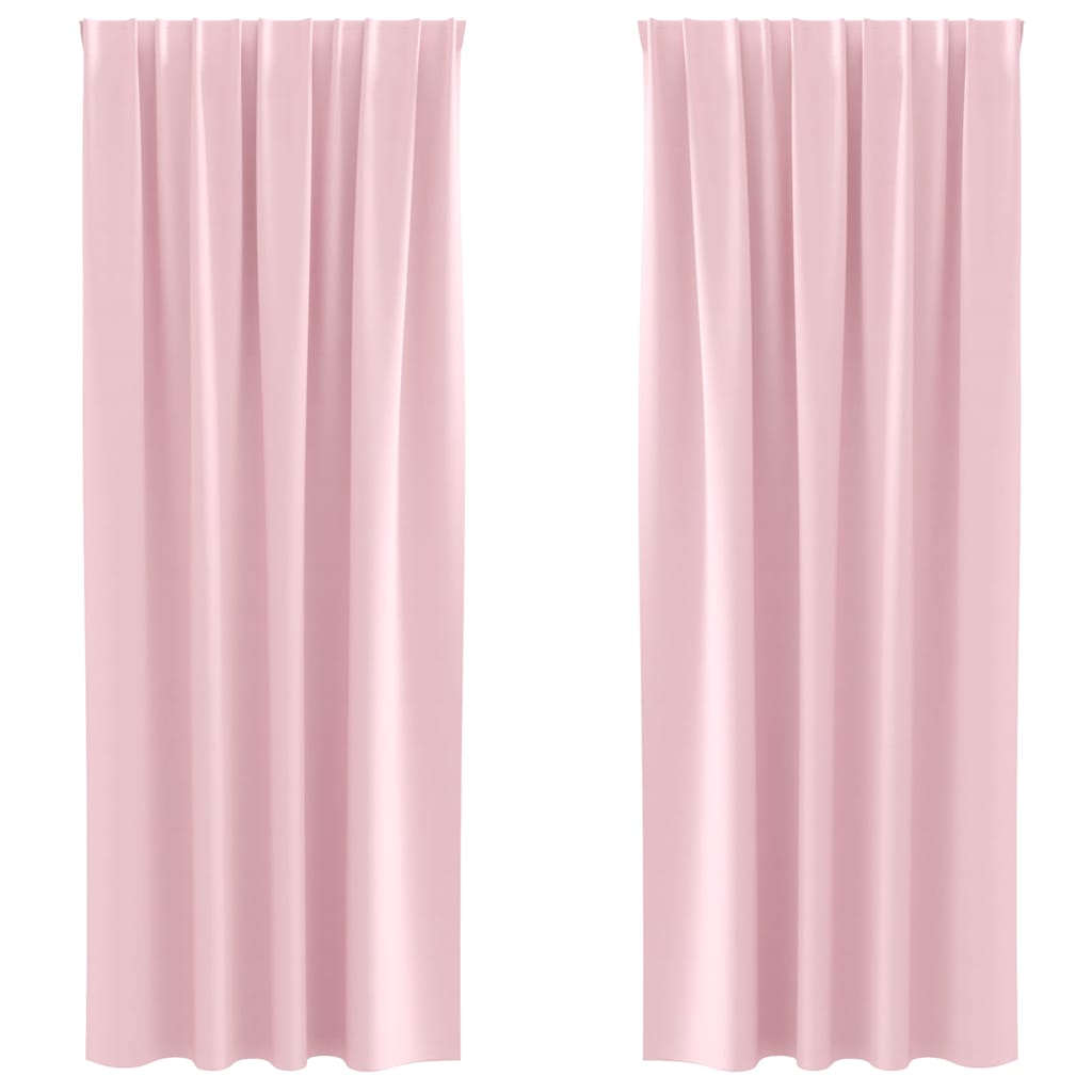 Tende Blackout con Anelli 2 pcs Rosa baby 225 x 140 cm