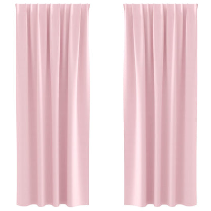 Tende Blackout con Anelli 2 pcs Rosa baby 225 x 140 cm