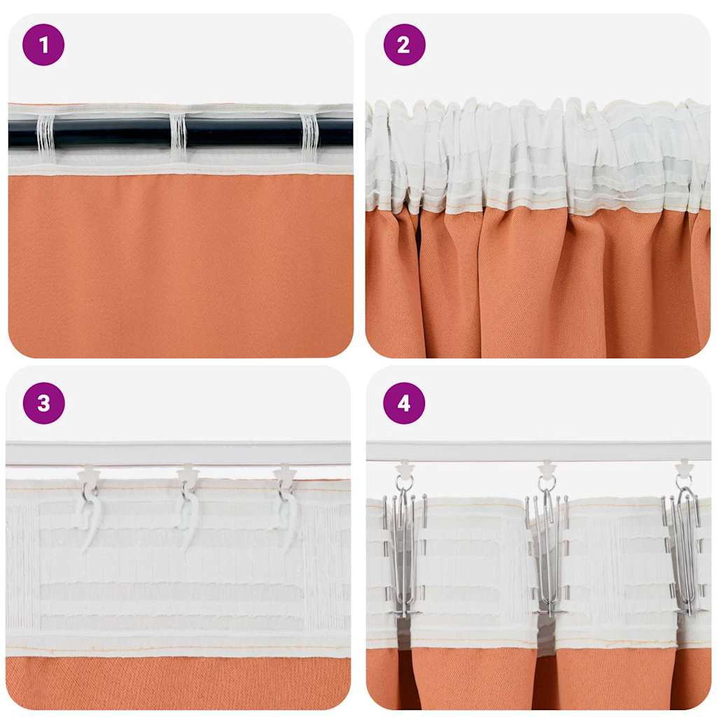 Tende Blackout con Anelli 2 pcs Terracotta 175 x 140 cm | homemem39