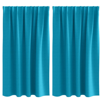 Tende Blackout con Anelli 2 pcs Turchese 140 x 140 cm | homemem39