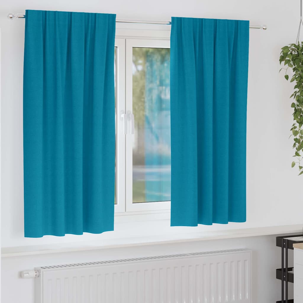 Tende Blackout con Anelli 2 pcs Turchese 175 x 140 cm | homemem39