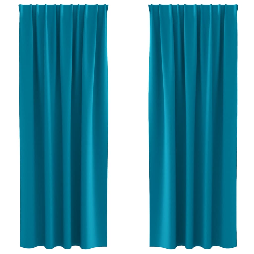 Tende Blackout con Anelli 2 pcs Turchese 225 x 140 cm | homemem39