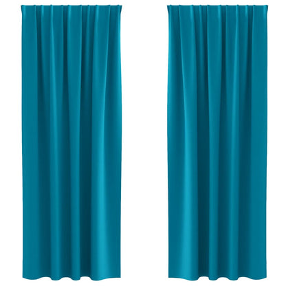 Tende Blackout con Anelli 2 pcs Turchese 225 x 140 cm | homemem39
