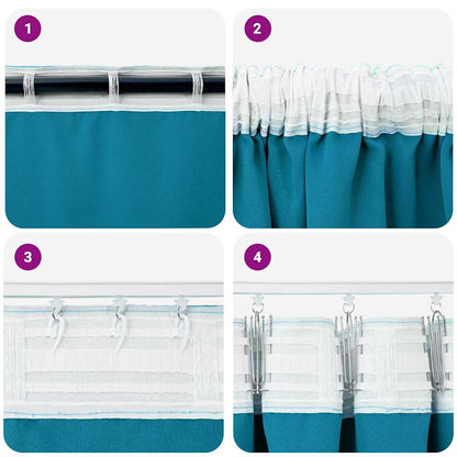 Tende Blackout con Anelli 2 pcs Turchese 260 x 140 cm | homemem39