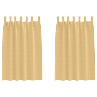 Tende Blackout con Anelli 2 pcs Beige 175 x 140 cm Poliestere | homemem39