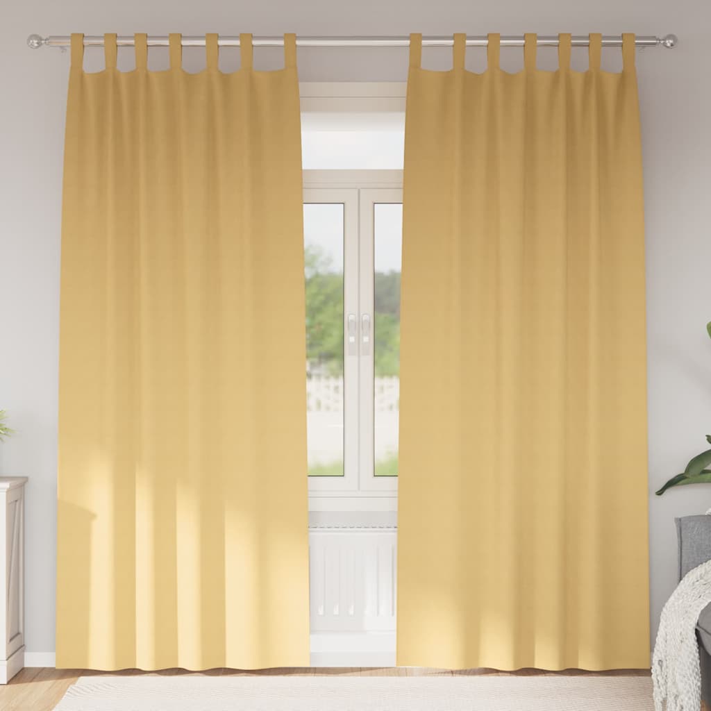 Tende Blackout con Anelli 2 pcs Beige 245 x 140 cm Poliestere | homemem39