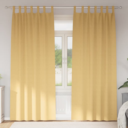 Tende Blackout con Anelli 2 pcs Beige 245 x 140 cm Poliestere | homemem39