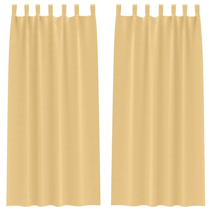 Tende Blackout con Anelli 2 pcs Beige 245 x 140 cm Poliestere | homemem39