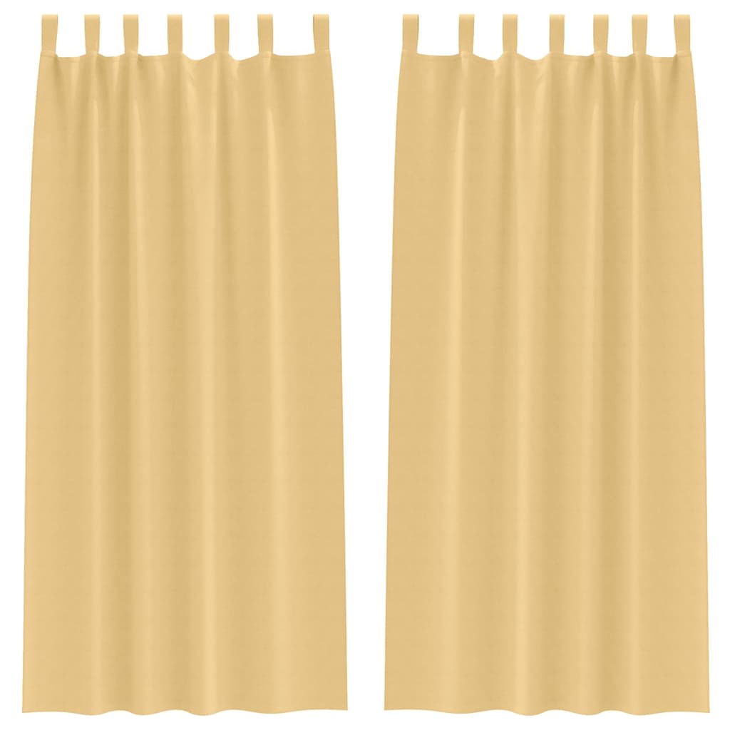 Tende Blackout con Anelli 2 pcs Beige 260 x 140 cm Poliestere | homemem39