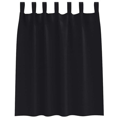 Tende Blackout con Anelli 2 pcs Nero 140 x 140 cm Poliestere | homemem39