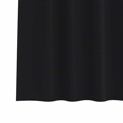 Tende Blackout con Anelli 2 pcs Nero 175 x 140 cm Poliestere | homemem39