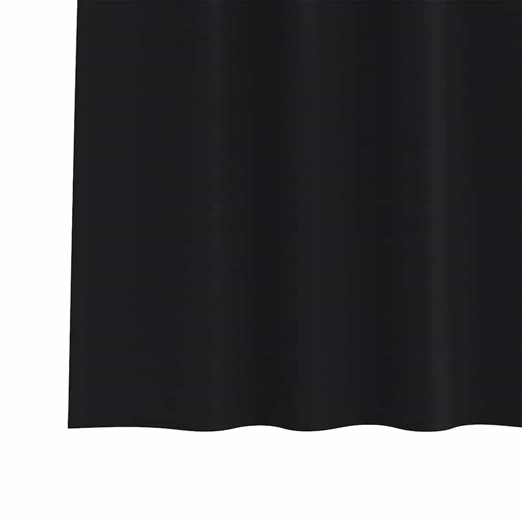 Tende Blackout con Anelli 2 pcs Nero 225 x 140 cm Poliestere | homemem39