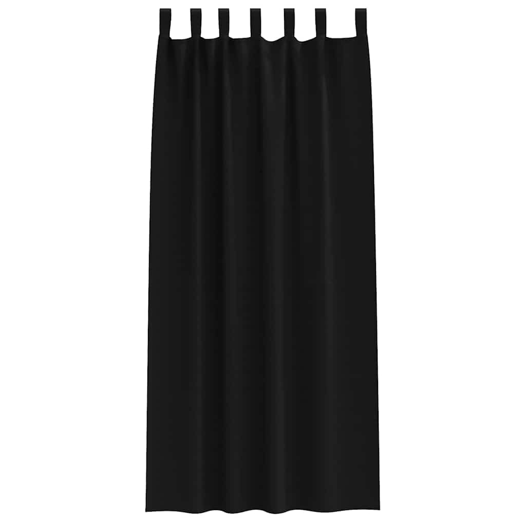Tende Blackout con Anelli 2 pcs Nero 260 x 140 cm Poliestere | homemem39