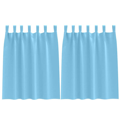Tende Blackout con Anelli 2 pcs Blu Chiaro 140 x 140 cm | homemem39