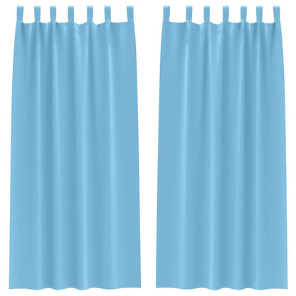 Tende Blackout con Anelli 2 pcs Blu Chiaro 225 x 140 cm | homemem39