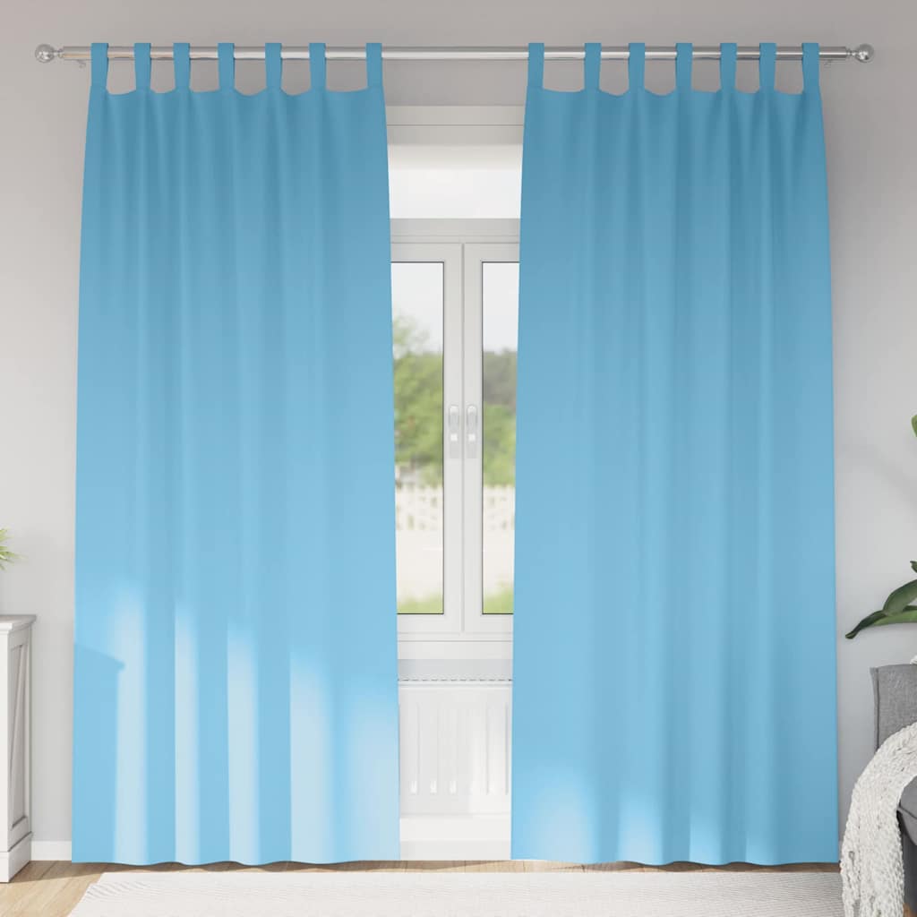 Tende Blackout con Anelli 2 pcs Blu Chiaro 260 x 140 cm | homemem39
