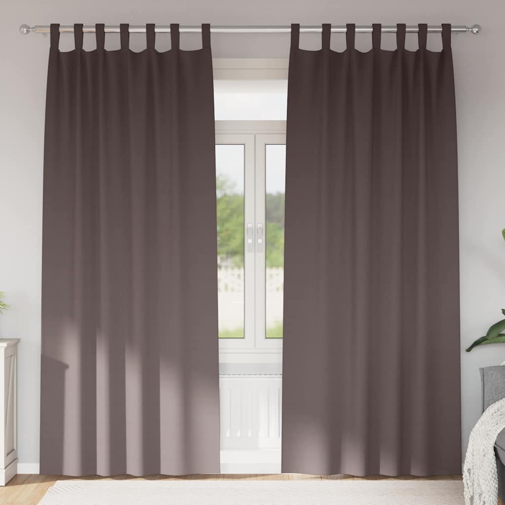Tende Blackout con Anelli 2 pcs Marrone Scuro 260 x 140 cm | homemem39