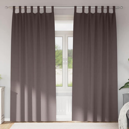 Tende Blackout con Anelli 2 pcs Marrone Scuro 260 x 140 cm | homemem39