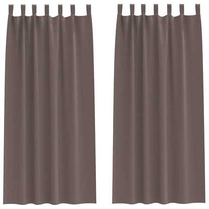 Tende Blackout con Anelli 2 pcs Marrone Scuro 260 x 140 cm | homemem39