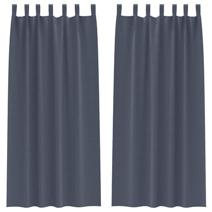 Tende Blackout con Anelli 2 pcs Antracite 225 x 140 cm | homemem39
