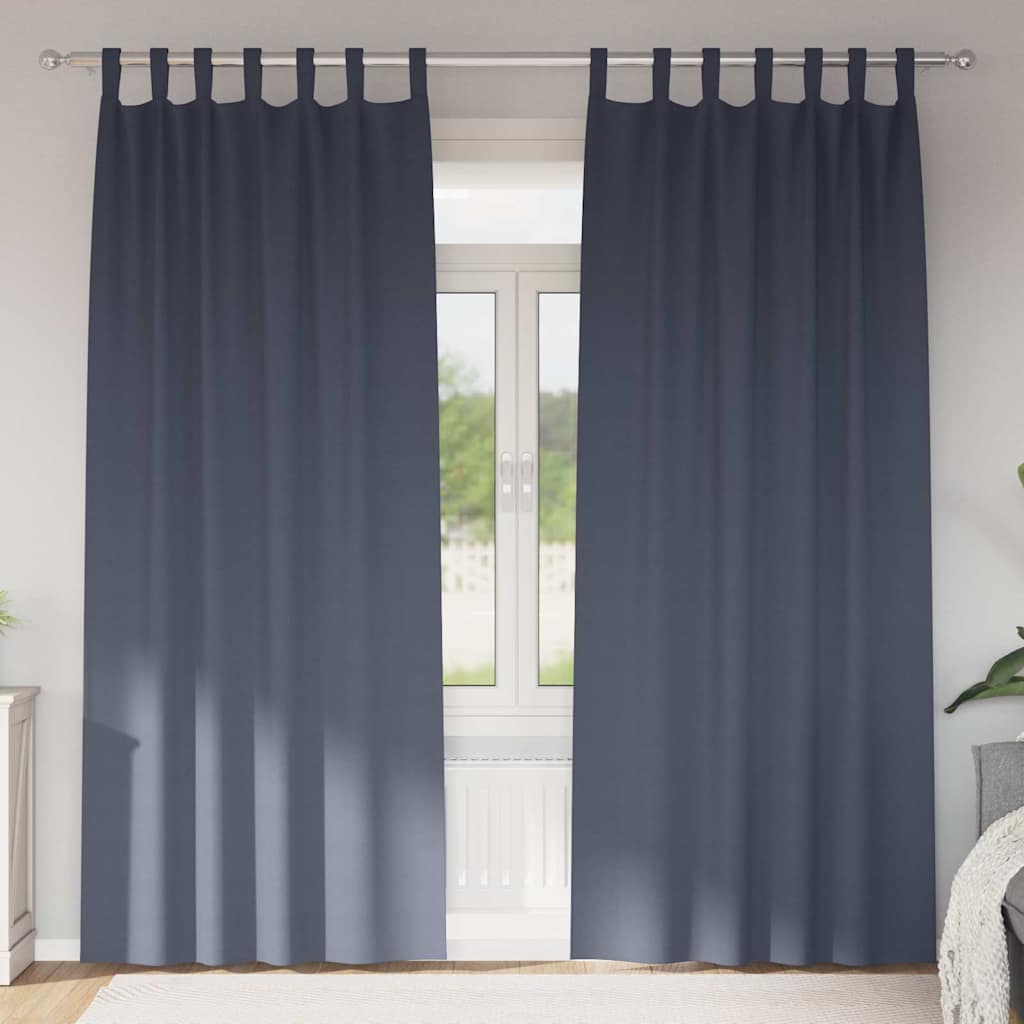 Tende Blackout con Anelli 2 pcs Antracite 260 x 140 cm