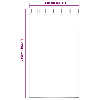 Tende Blackout con Anelli 2 pcs Antracite 260 x 140 cm