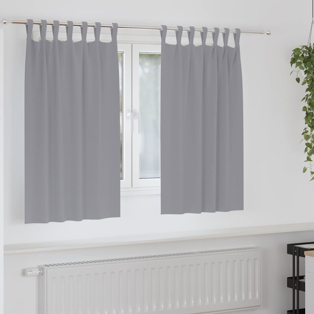 Tende Blackout con Anelli 2 pcs Grigio chiaro 140 x 140 cm | homemem39