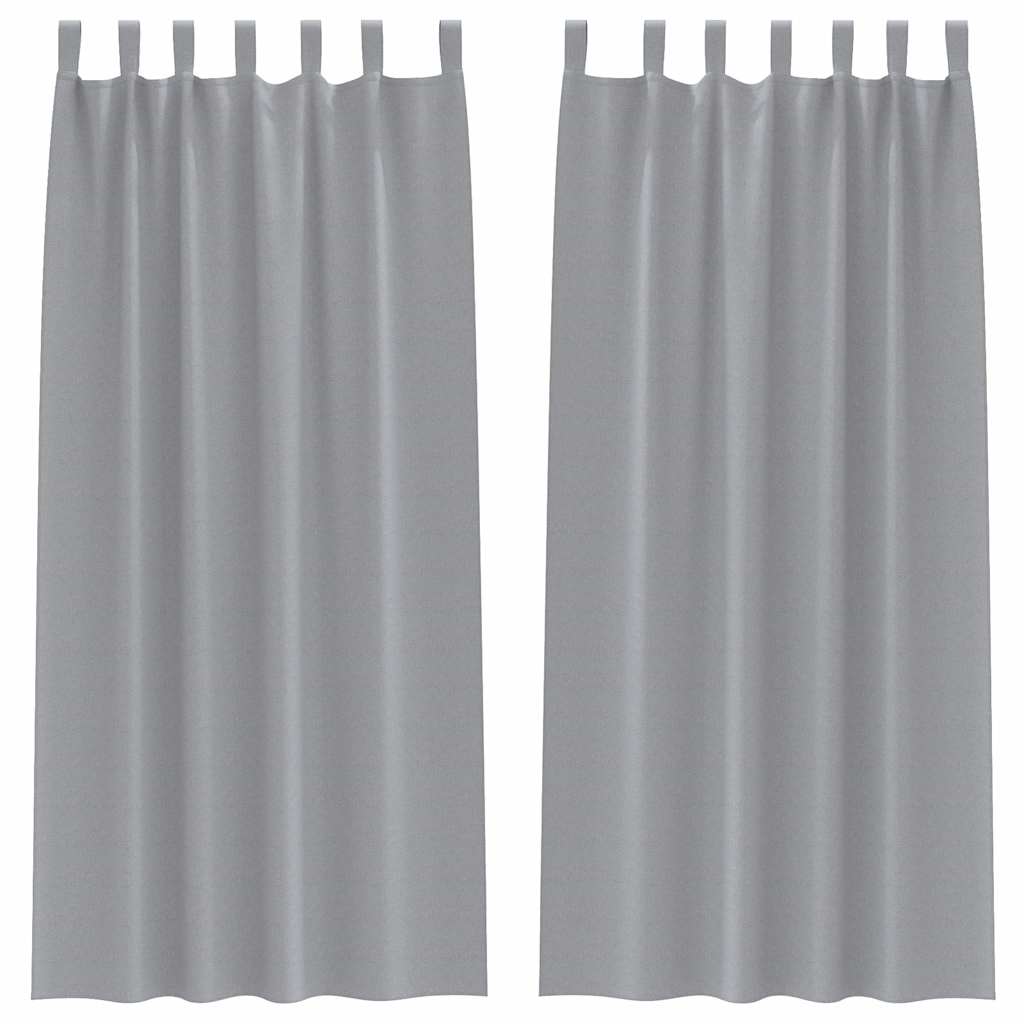 Tende Blackout con Anelli 2 pcs Grigio chiaro 225 x 140 cm | homemem39